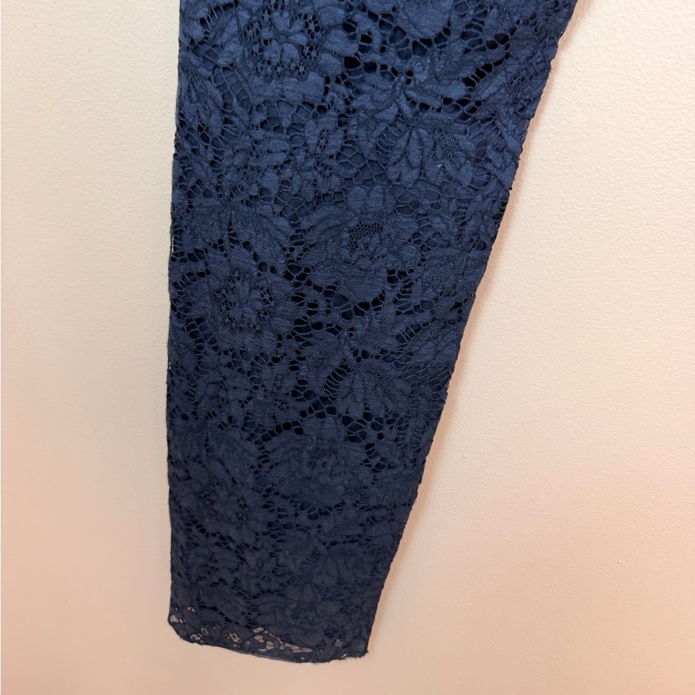 VALENTINO Lace Pants Silk Lined Navy Blue EU 42 US 6 Made in Italy - Picture 15 of 16